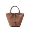 Genuine Leather Women Handbags Designer Small Tote Bag Without Logo First Layer of Cowhide Shoulder Shopping Bag With Silver-tone Padlock