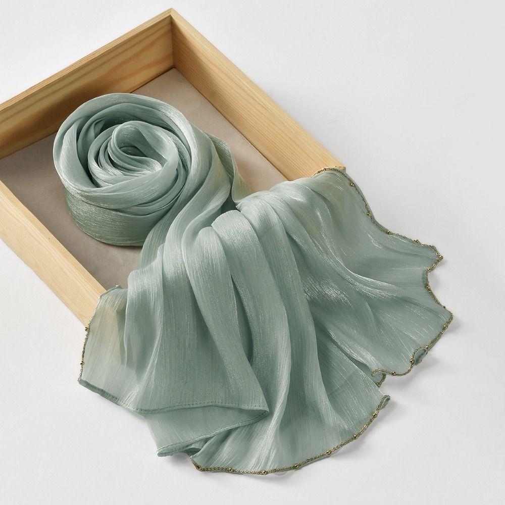 Beads Wraps Shawl Long Ethnic Style Scarf Luxury Malaysia Headscarf Women