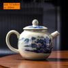 200ML Chinese Ceramic Teapot Ru Kiln Ice Crack Glaze Can Raise Tea Kettle Handmade Porcelain Teaware Household Tea Pots