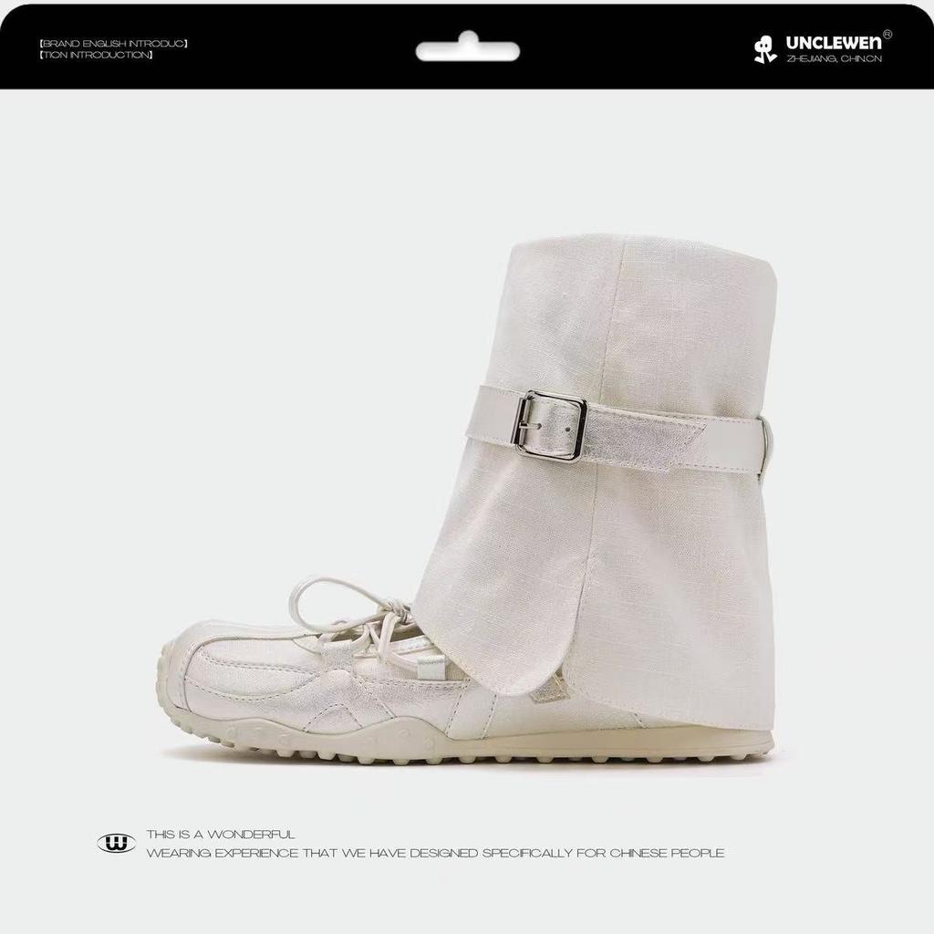 Туфли Мэри Джейн на шнуровке с рукавами женские 2025 лето новая мода универсальные супер крутые спортивные повседневные плюшевые короткие ботинки