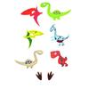 Self-adhesive Felt Dinosaur 4 To 7 Cm with Movable Eyes X 28