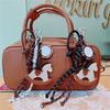 Creative Leather Horse Keychain Pendant With Braided Rope Bag Charm Perfect For Car Keys And Bags Decoration