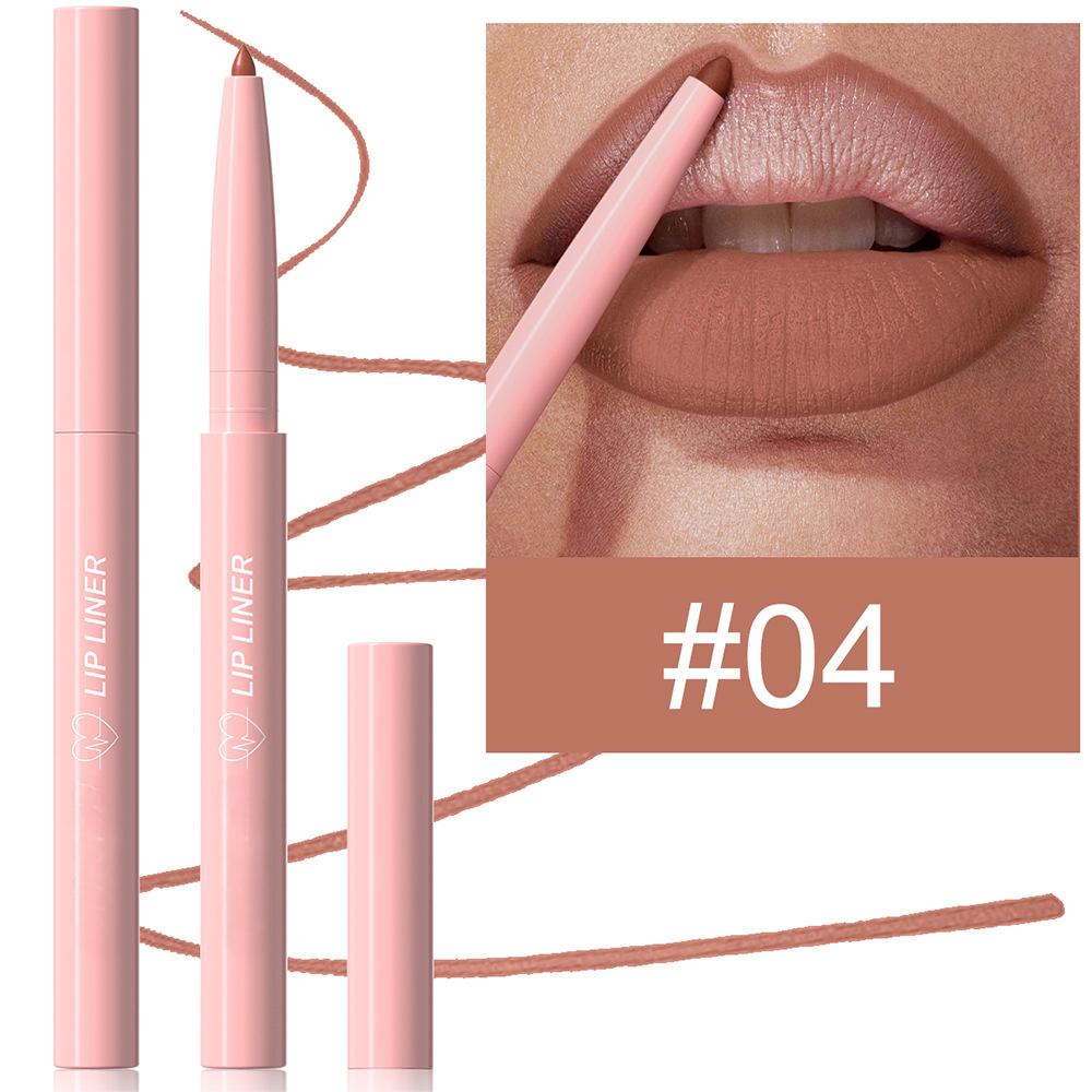 Nude Tapered Lip Liner Pencil Matte Creamy Plumping Lip Stain Waterproof Natural Nude Brown Slim Lips Liner Make Up Long-Lasting