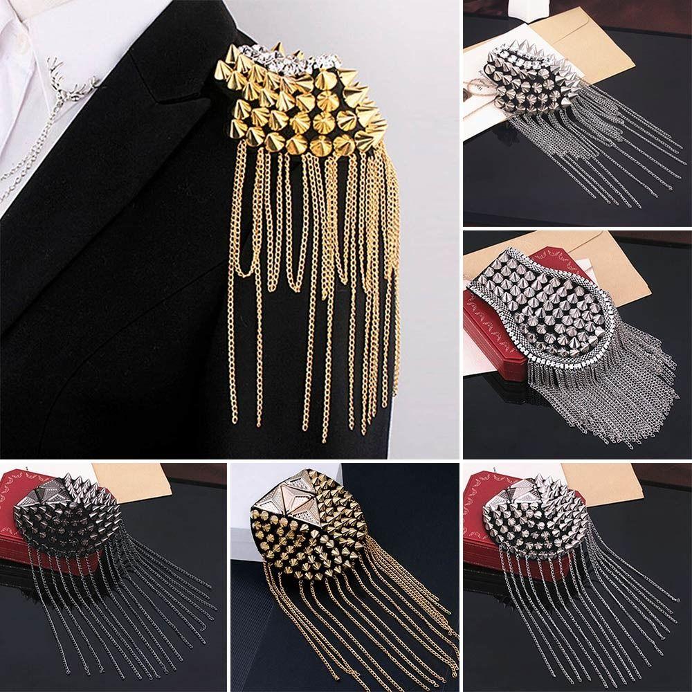 Classical Tassel Epaulette Rivet Shoulder Jewelry Vintage Clothing Accessories Club