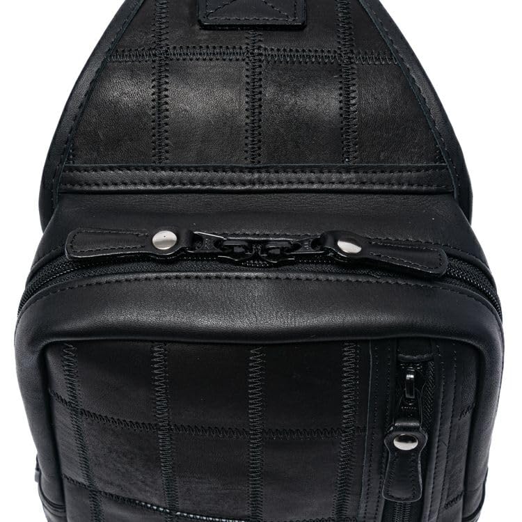 Official Baseball Glove Body Bag Sacoche Genuine Leather Shoulder Bag Small Crossbody Bag DPC270 Black [Tryon] Manufacturer's Men's