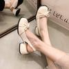 Baotou Thick Heel Summer Sandals Female Outer Wear Fairy Style 2025 New French Bow Mary Jane JK Single Shoes