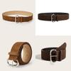 Street Style Retro Solid Color Suede Women Casual Wide Belt For Daily Outfits