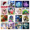5D DIY Diamond Painting Cartoon Animal Flower Diamond Embroidered Part Round Rhinestone Cross Stitch