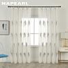 1PC NAPEARL 10%-20% Shading White Transparent Floral Embroidered Grey Leaves Tulle Sheer Voile Curtain for Living Room Bedroom