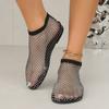 Summer Large Size Women Round Toe Flat Bottom Sandals Hollow Short Boots Water Diamond Sexy Flat Bottom Fashion Banquet Slippers