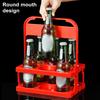 6 Bottle Wine Bottle Carrier Plastic Drink Display Stand Folding Beverage Carrier with Handle Portable Wine Storage Basket for Bar BBQ Picnic