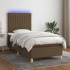 VidaXL Slatted Bed Base with Mattress and LED, Upholstered Bed, Single Bed, Adult Bed for Indoor Bedroom, 3135576