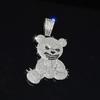 Rhinestone Pendant Necklace Bear Shape Bling Bling Necklaces New Hip Hop Necklace  For Men Women