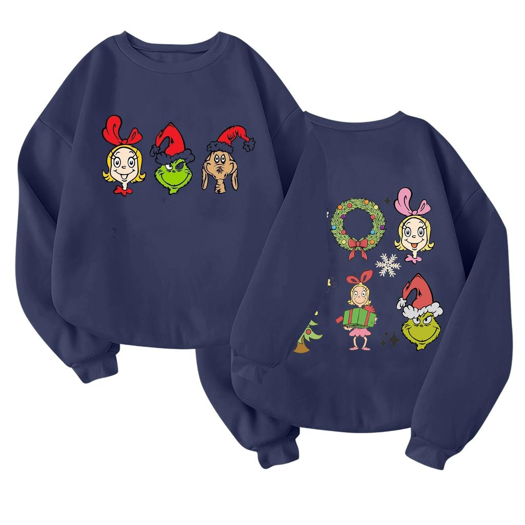 Children's Fashionable Lightweight Long-sleeved Round Neck Pullover With Pockets Printed Pullover