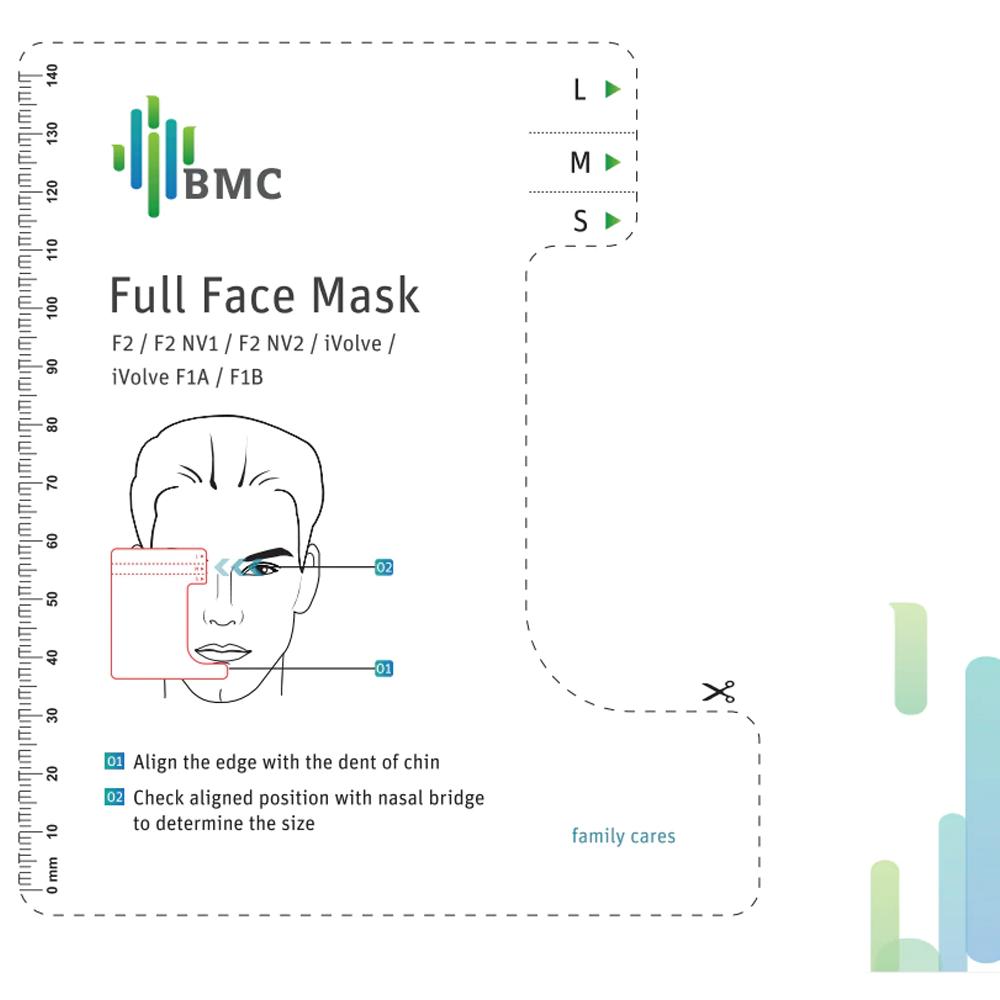 BMC F1A Full Face Mask CPAP Auto CPAP BiPAP Mask Wish Headgear for Sleep Apnea Snoring People