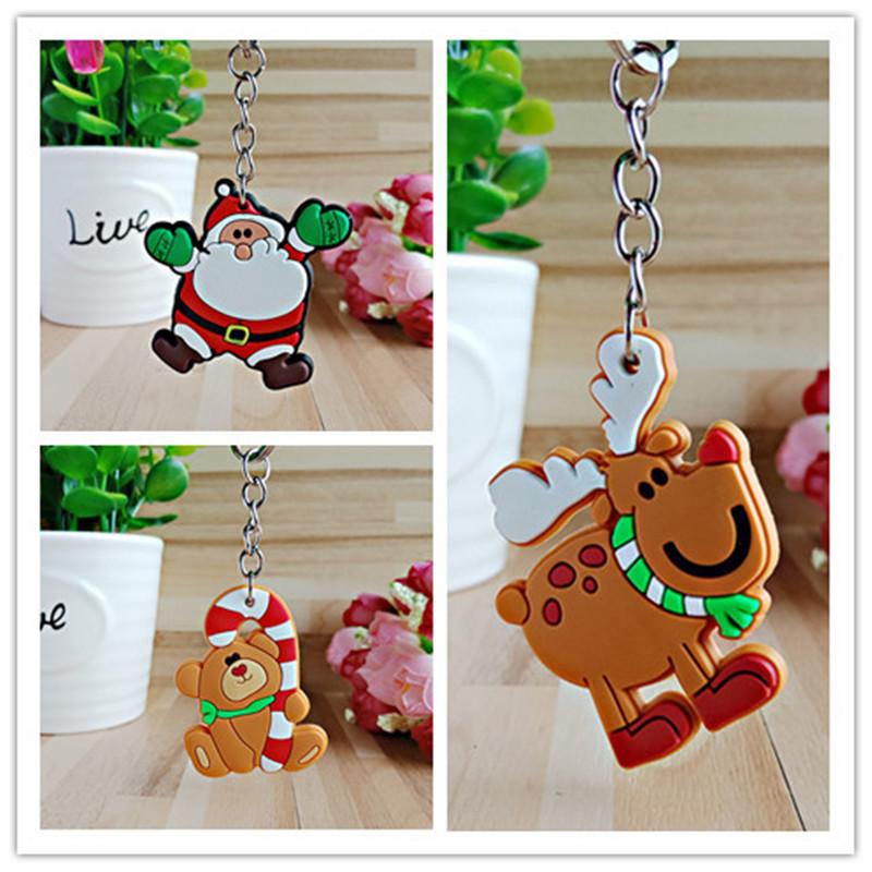 Christmas Keychain Christmas Decoration Santa Claus Elk Snowman Keychain New Year Decoration 2021 Children's Gift Key Ring Chris