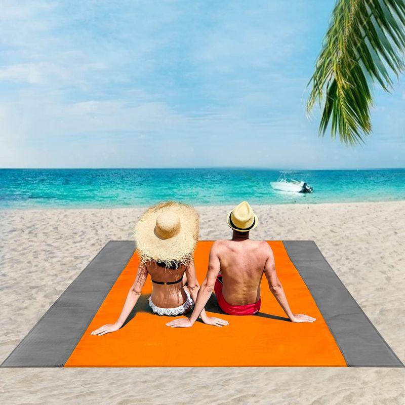 Beach Blanket Picnic Blanket Waterproof Sand Mat Light Mat Portable For Travel Camping Hiking Bagless Sand Mat