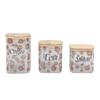 3Pcs Airtight Glass Canister Set with Lids Food Storage Jar Clear Glass Storage Container for