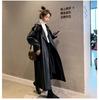Autumn Black Oversized Long Waterproof Leather Trench Coat for Women Long Sleeve Loose Korean Fashion Clothing