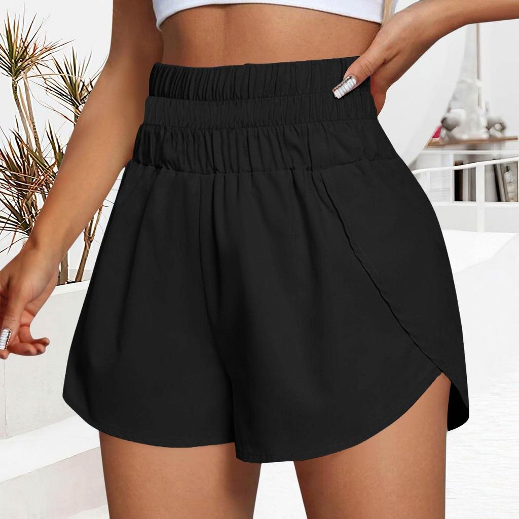 Women's Casual  Summer Elastic Beach Shorts  Solid Casual Shorts