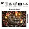 Eid Party Backdrop with Moon Lantern Flowers Motifs Ramadan Mubarak Decorations For Home Eid Al Adha Ramada Party Background