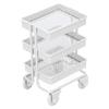 1:12 Mini Dollhouse Toy 3 Level Storage Rack with Wheels for Dollhouse Kitchen Furniture
