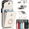 Luxury Card Bag Wallet Ring Holder Leather Case for iPhone 15 14 13 12 11 Pro Max Xs Max Xr X /Samsung S23 S22 S21 Ultra Plus A14 A13 A12 A53 A54 A52