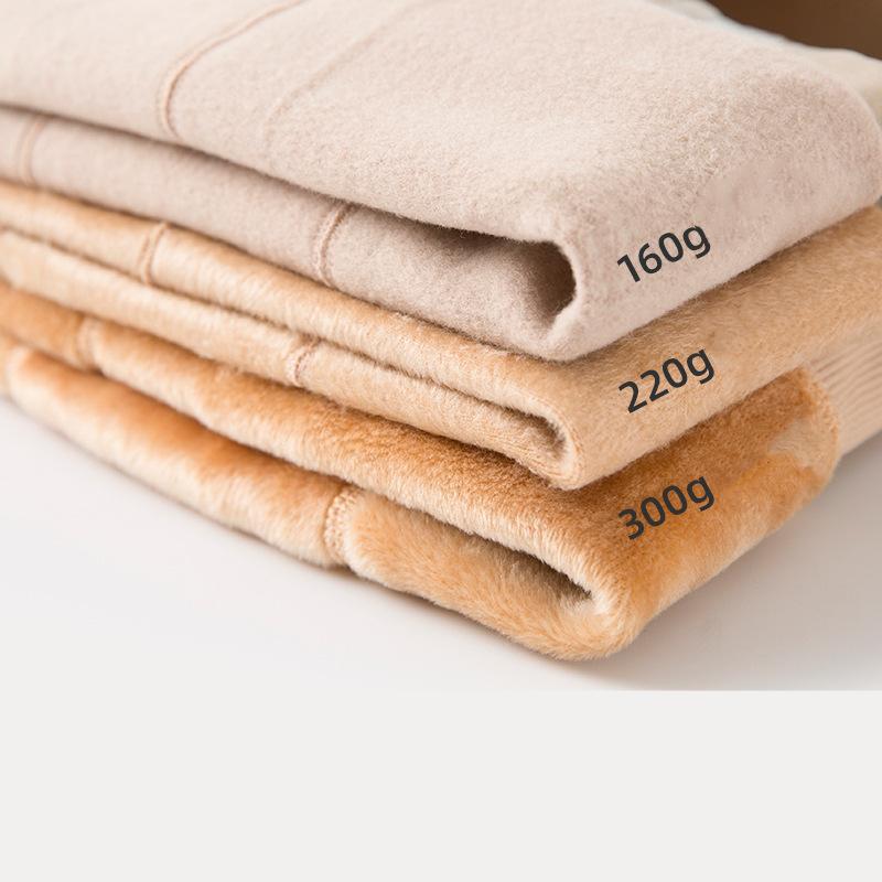 Women Autumn Winter Warm Thicken Fleece Leggings Pantyhose High Waist Elastic Hip Outer Wear Bare Leg Socks Pants Solid Color