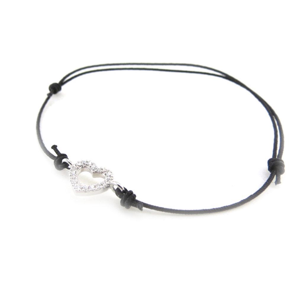 Les Trésors De Lily [J0086] - Silver Bracelet 'Love' Black Silver - 7x10 Mm