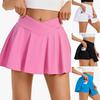Women Yoga Skort A-Line Style Yoga Sport Skirt with Liner Solid Color Comfortable Fabric Versatile Skirt