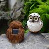 Solar Owl Garden Statue Solar Powered LED Night Lights Resin Animal Decor for Yard Patio Weatherproof Outdoor Ornament