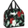 Ланч-бокс с тропическим гавайским цветком и красным гибискусом, сумка-тоут для женщин, мужчин, детей, изолированный контейнер для ланча