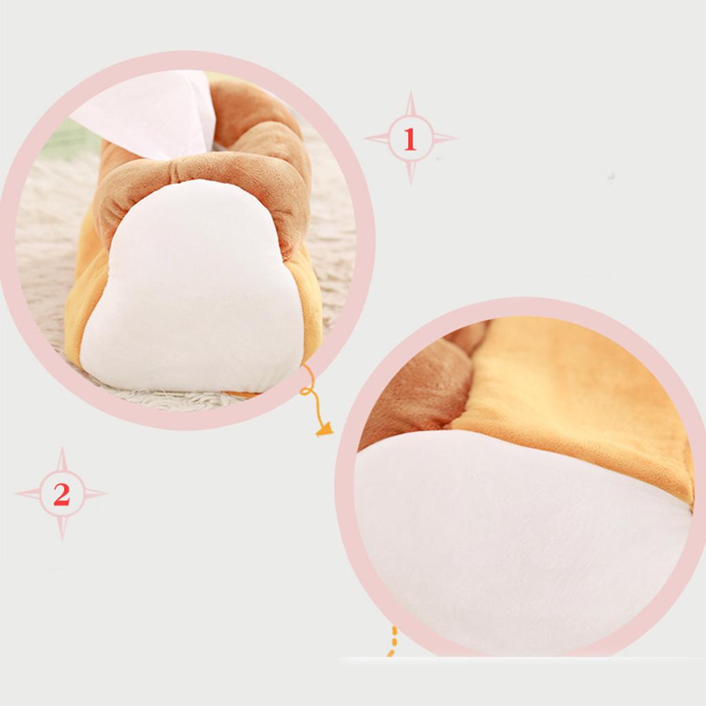Soft Bread Tissue Storage Container Box Funny Tissue Box Soft Cotton Bread Shaped Paper Storage Holder for Home Decor