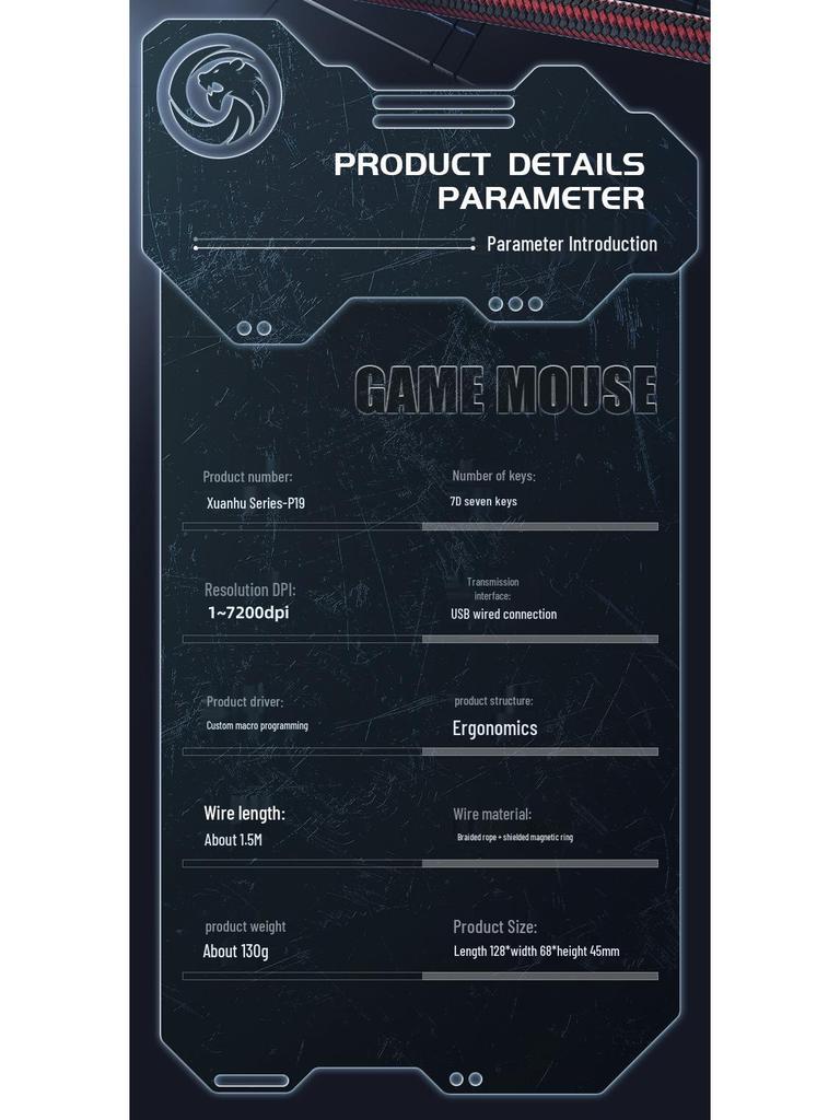 RGB Lighting Wired Gaming Mouse with Macro Programming for Desktop and Laptop