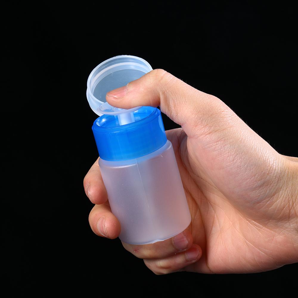 Manicure Liquid 60mL Clean Acetone Pump Dispenser Container Nail Polish Remover Empty Bottle