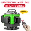 Indoor/Outdoor Professional Green Lines Laser Level 8/12/16 Lines High-precision Automatic Self-Leveling Measuring Tools
