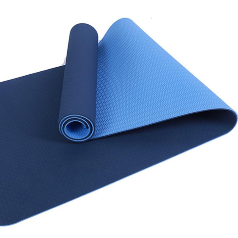 Коврик для йоги из ТПЭ, 6 мм, двухцветный, утолщенный, расширенный и удлиненный, противоскользящий коврик из ТПЭ для девочек, коврик для фитнеса, танцев, безопасность и защита окружающей среды