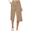 Women's Solid Color Cotton And Linen Fashionable Loose High Waist Cropped Casual Pants