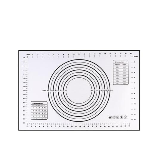 Silicone Baking Mat Non-Stick Pastry Dough Rolling Mat with Measurement Marks Heat-Resistant Cookies Fondant Making Mat Thick Baking Pad