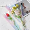 10Pcs Color Transparent Rose Packaging Bags Flower Bouquet Plastic Bag Bouquet Wrapping Paper One Straight Bag Flower Packaging