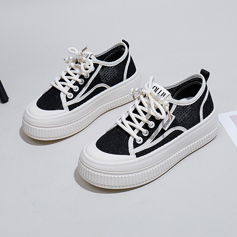 Little White Shoes Women's 2024 New Autumn Student Korean Version Versatile Casual Ins Shoes Platform Fashion Board Shoes KT2651