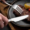 Western Cutter Fork Spoon Food Grade Shiny Surface Smooth Edge Stainless Steel Western-style Steak Cutlery for Home