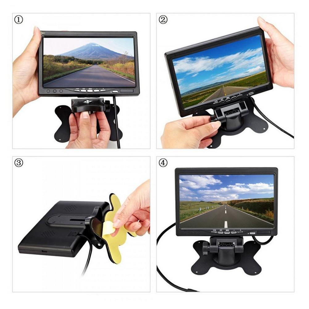 7 Inch Back Up Car Monitor with Sunshade Reversing Camera Screen Rotating HD LCD