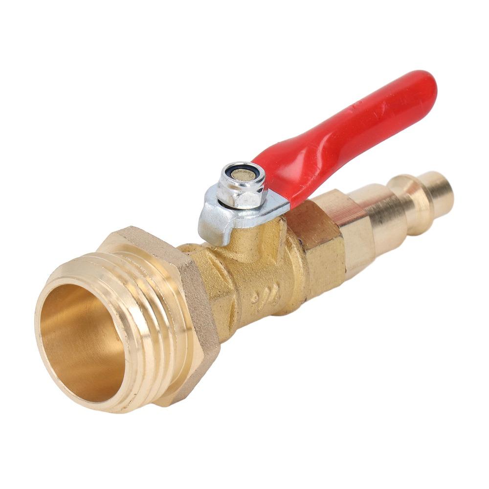 1/4in Male Brass Winterize Blowout Adapter Brass 3/4in Male GHT Thread Garden Irrigation Joints Male/Female Thread Ball Valve