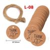 About 50PCS Kraft Paper Tags DIY Handmade/Thank You Multi Style Crafts Hang Tag With Rope Labels Gift Wrapping Supplies Wedding Favors