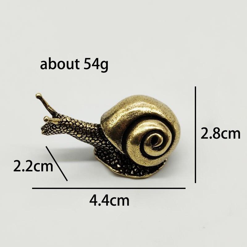 Solid Brass Snail Small Ornaments Tea Pet Ceremony Vintage Copper Simulation Animal Toy Figurines Miniatures Home Decorations