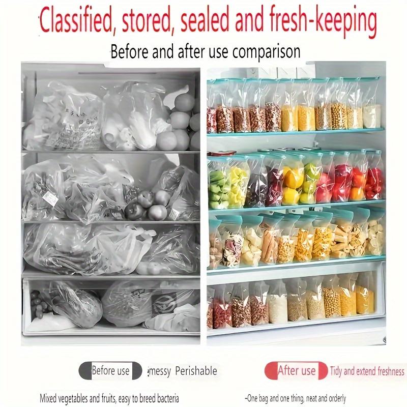 10pcs Reusable Leak-Proof Freezer Bags with Zipper Lock - Keeps Food Fresh, Ideal for Kitchen Organization