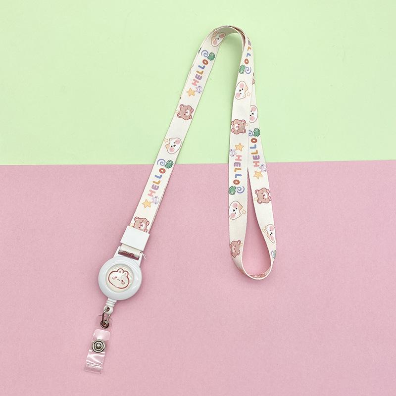 Cute Cartoon Retractable Badge Reels Lovely Animal Floral Fruit ID Card Lanyards Badge Holder Office Accessories School Supplies