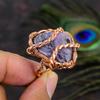 Natural Russian Charoite Gemstone Copper Wire Wrap Gift Ring Size 7.5 K0y90
