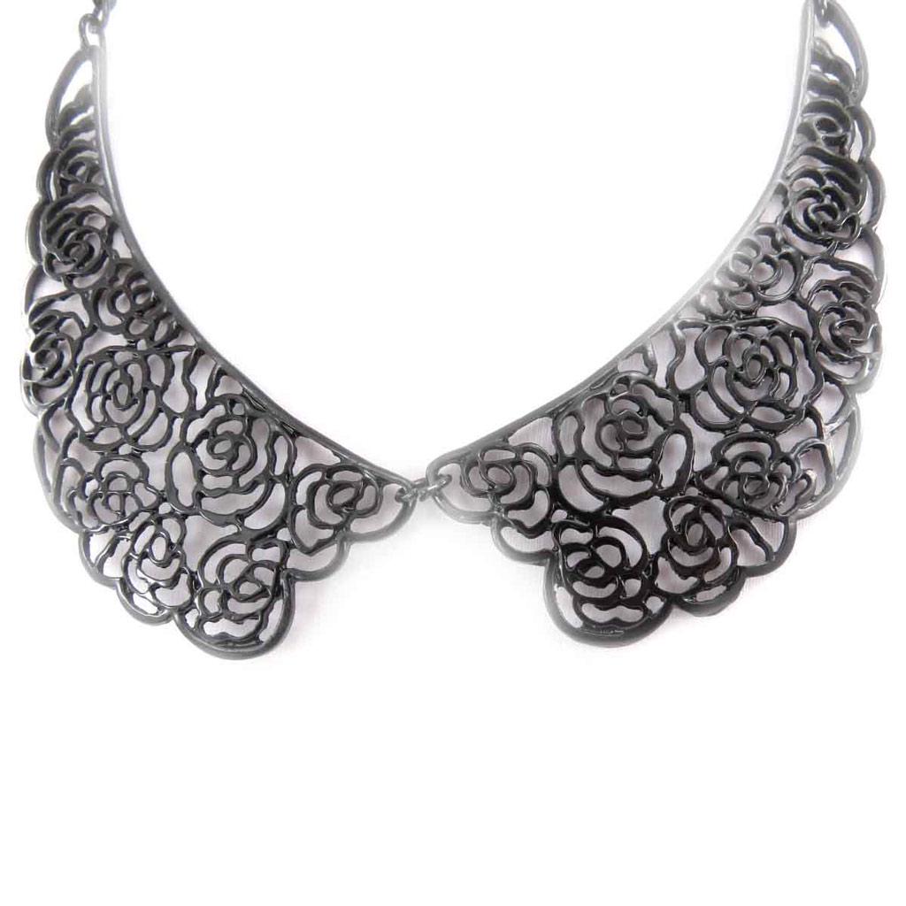 Les Trésors De Lily [J9155] - Black 'Carmen' Designer Necklace